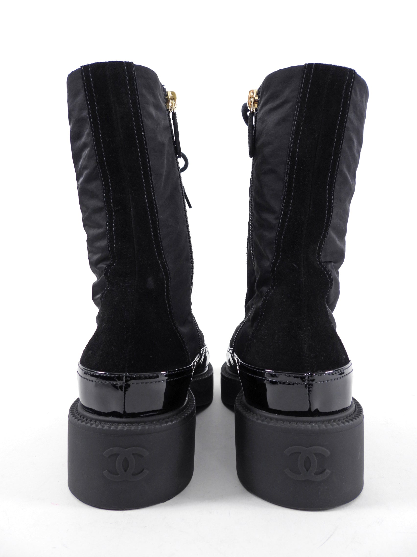 Chanel 2021 Combo Nylon Patent Ankle Boot - 40.5 / 9.5