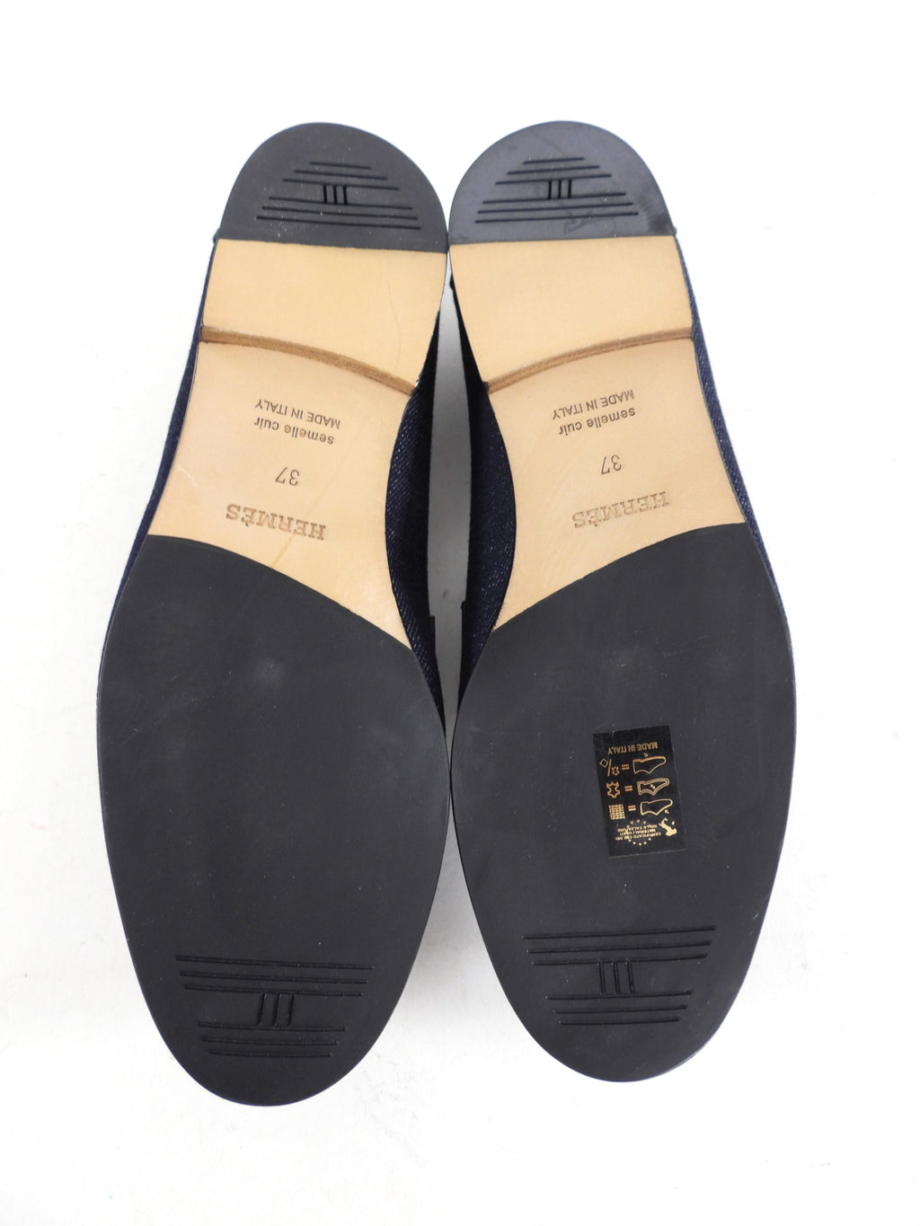 Hermes Colette Dark Blue Denim Loafer with GHW - 37
