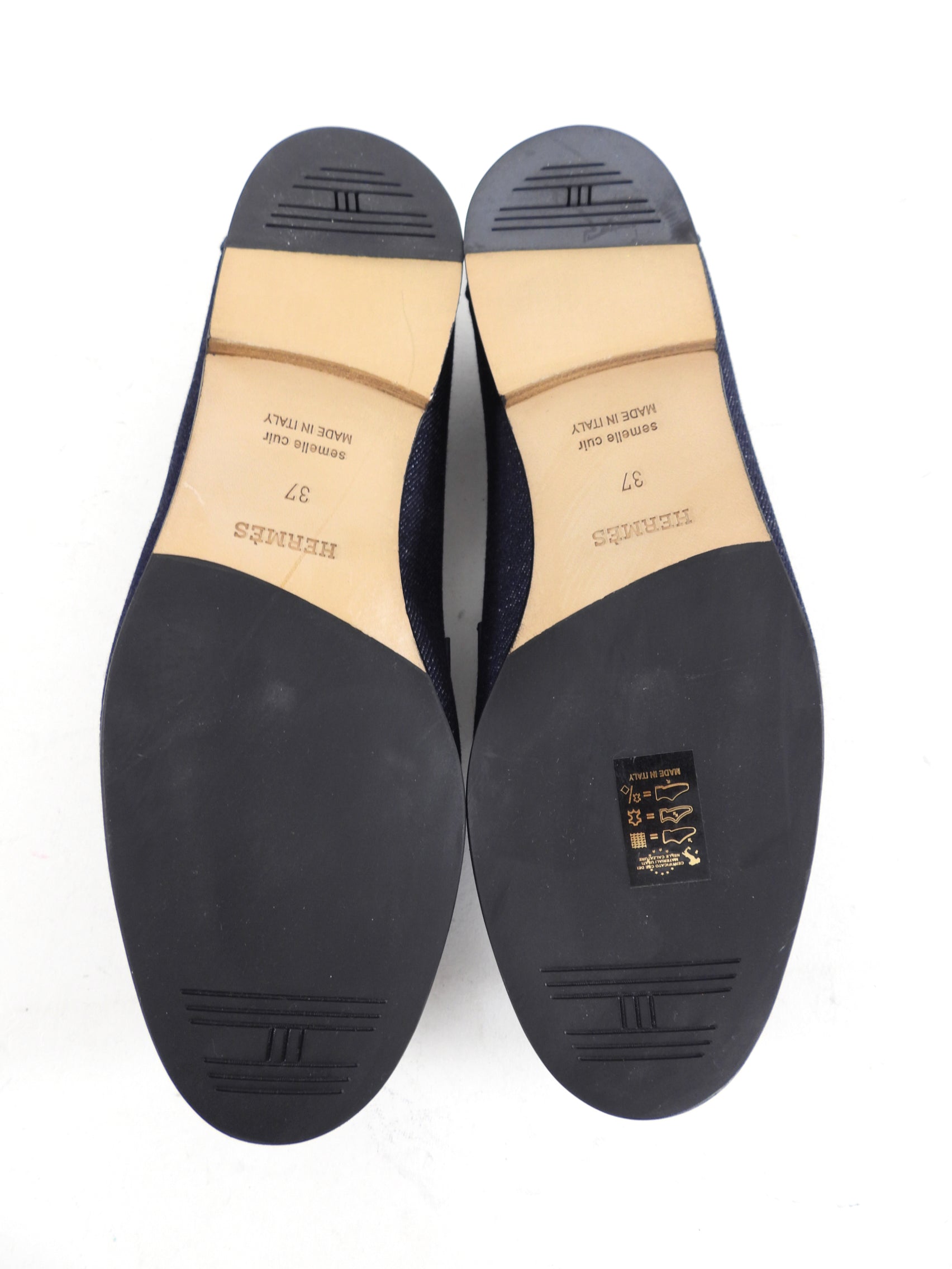 Hermes Colette Dark Blue Denim Loafer with GHW - 37