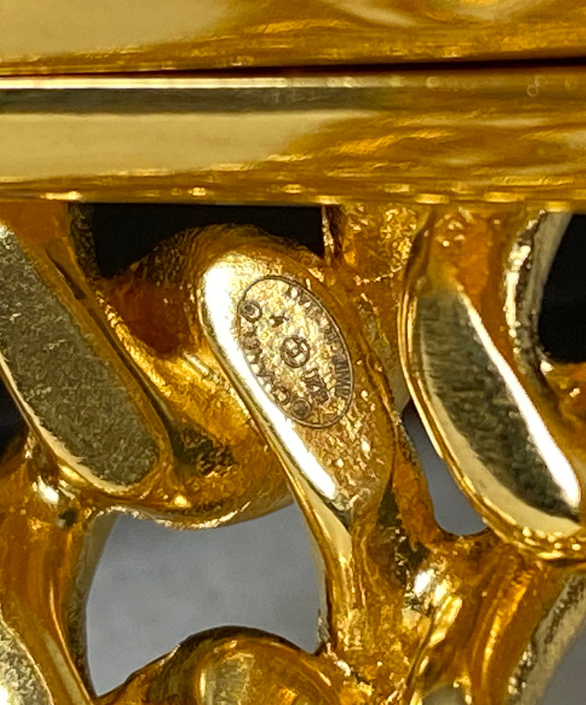 Chanel 2020K CC Gold Braided Chain Hinge Clamper Cuff Bracelet