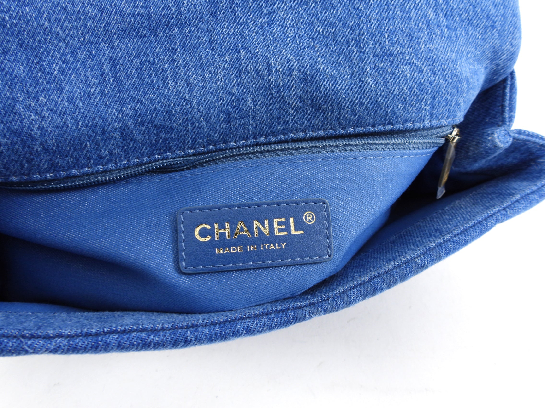 Chanel 22P Printed Denim Medium Flap Bag