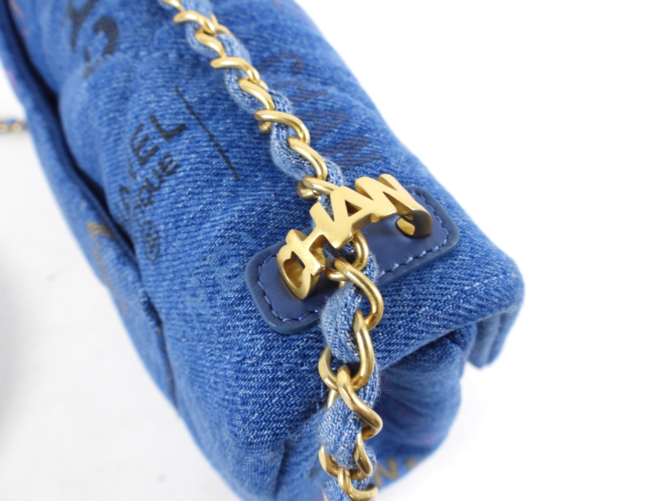 Chanel 22P Printed Denim Medium Flap Bag