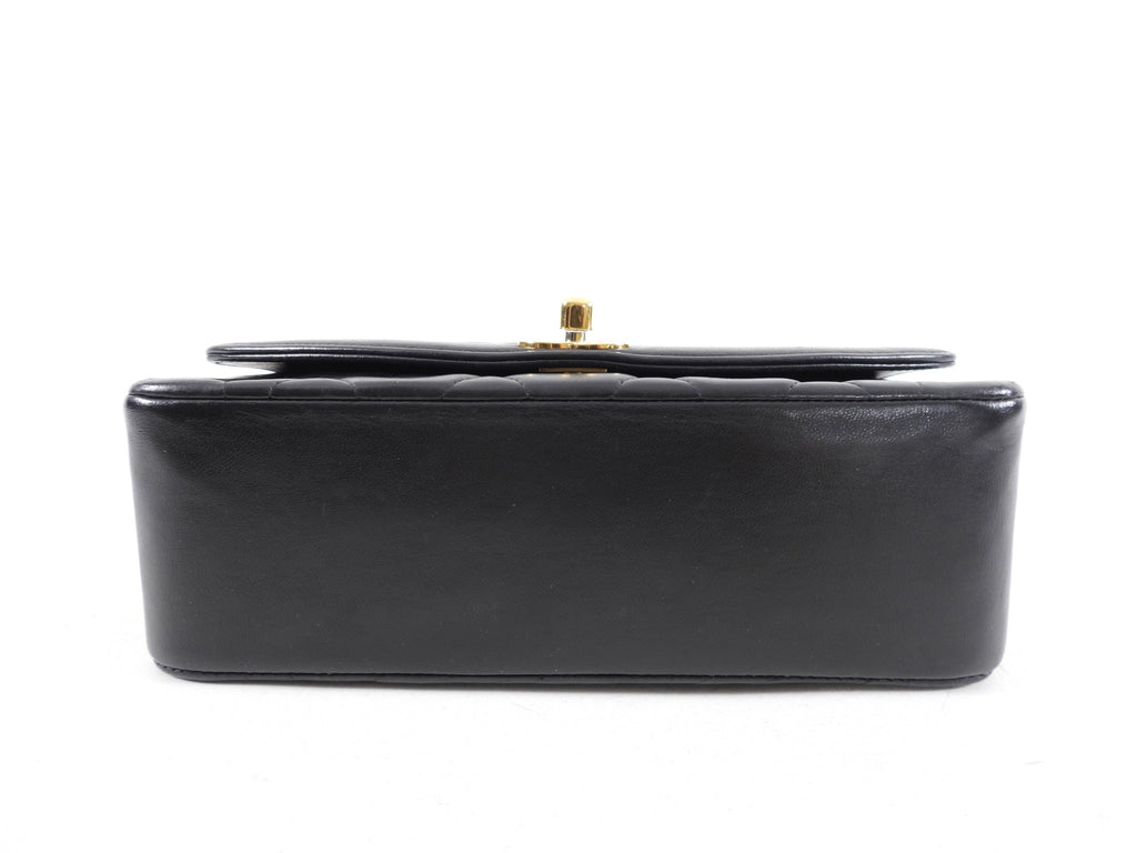 Chanel Vintage 1991 Small Black Leather Quilted Diana Flap Bag