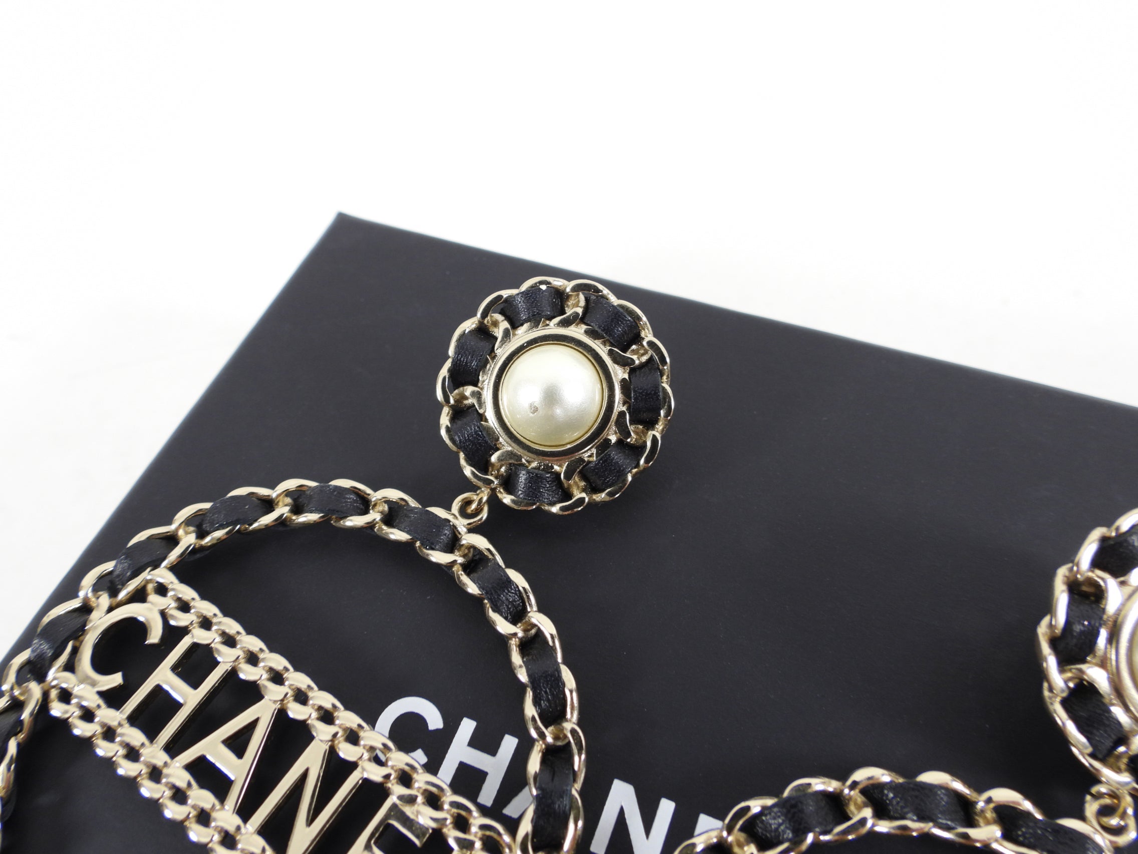 Chanel 2018 XL Braided Logo Runway Earrings