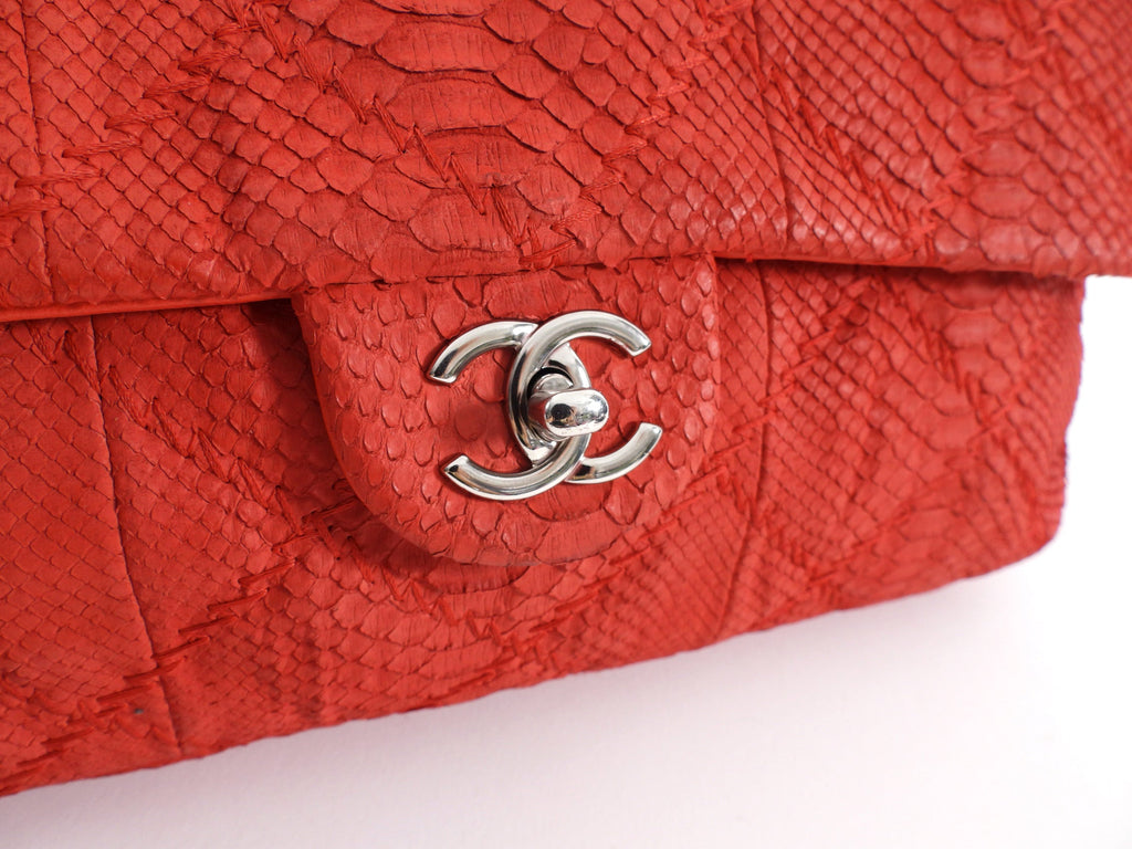 Chanel Red Python East West Ultimate Stitch Flap Bag