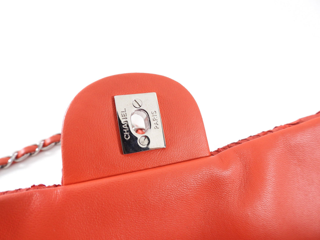 Chanel Red Python East West Ultimate Stitch Flap Bag