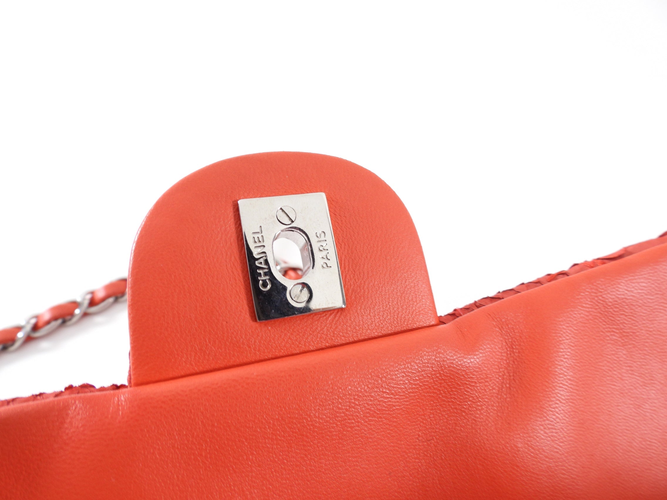 Chanel Red Python East West Ultimate Stitch Flap Bag