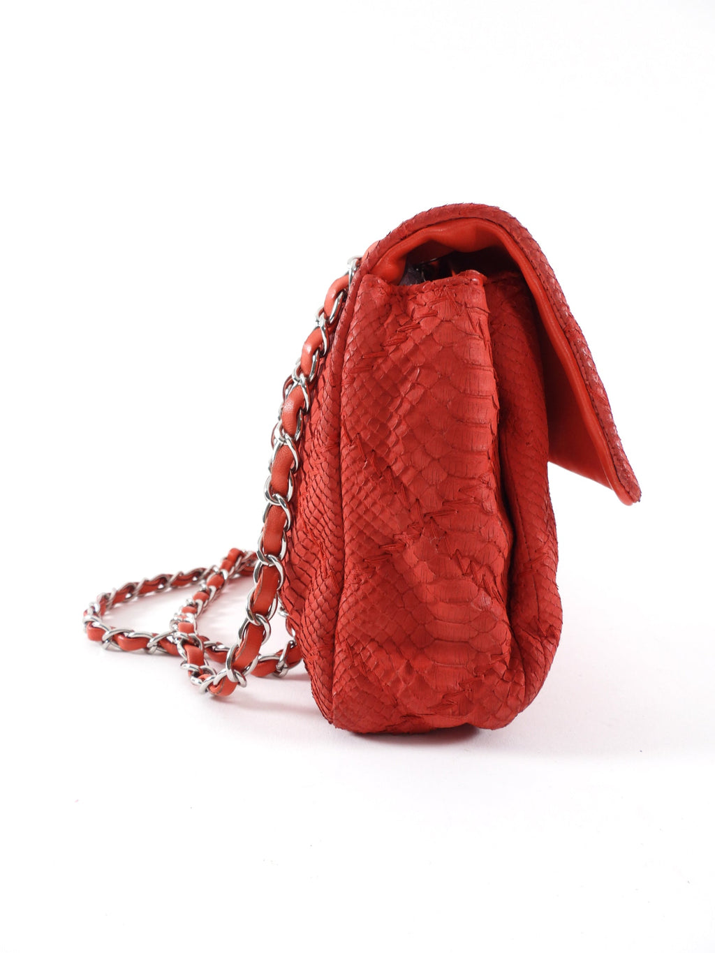 Chanel Red Python East West Ultimate Stitch Flap Bag