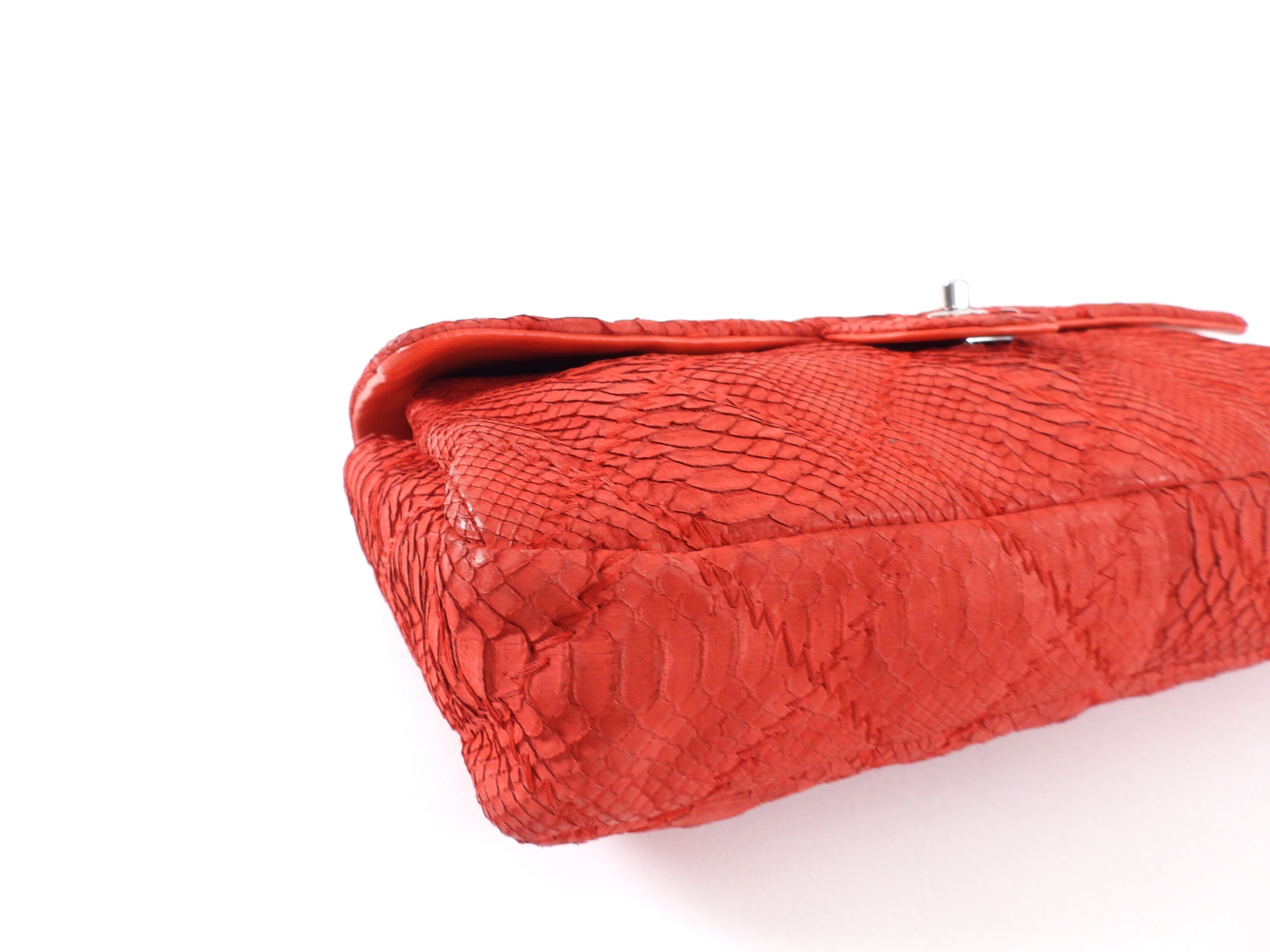 Chanel Red Python East West Ultimate Stitch Flap Bag