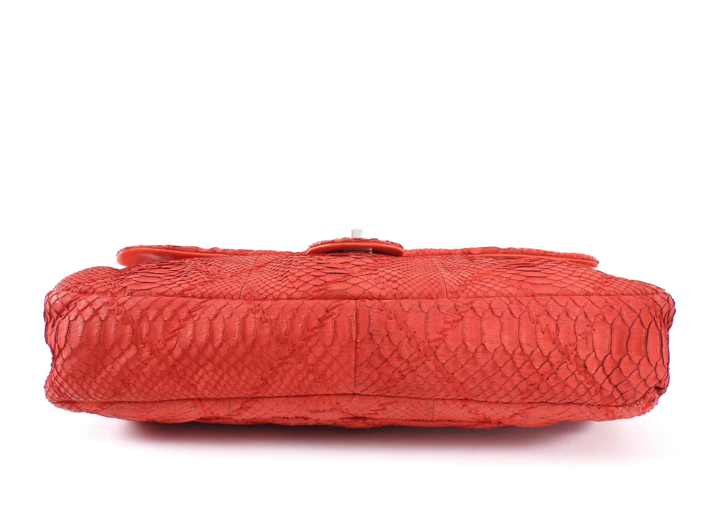 Chanel Red Python East West Ultimate Stitch Flap Bag