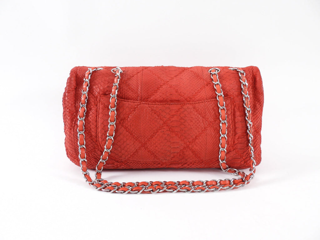 Chanel Red Python East West Ultimate Stitch Flap Bag