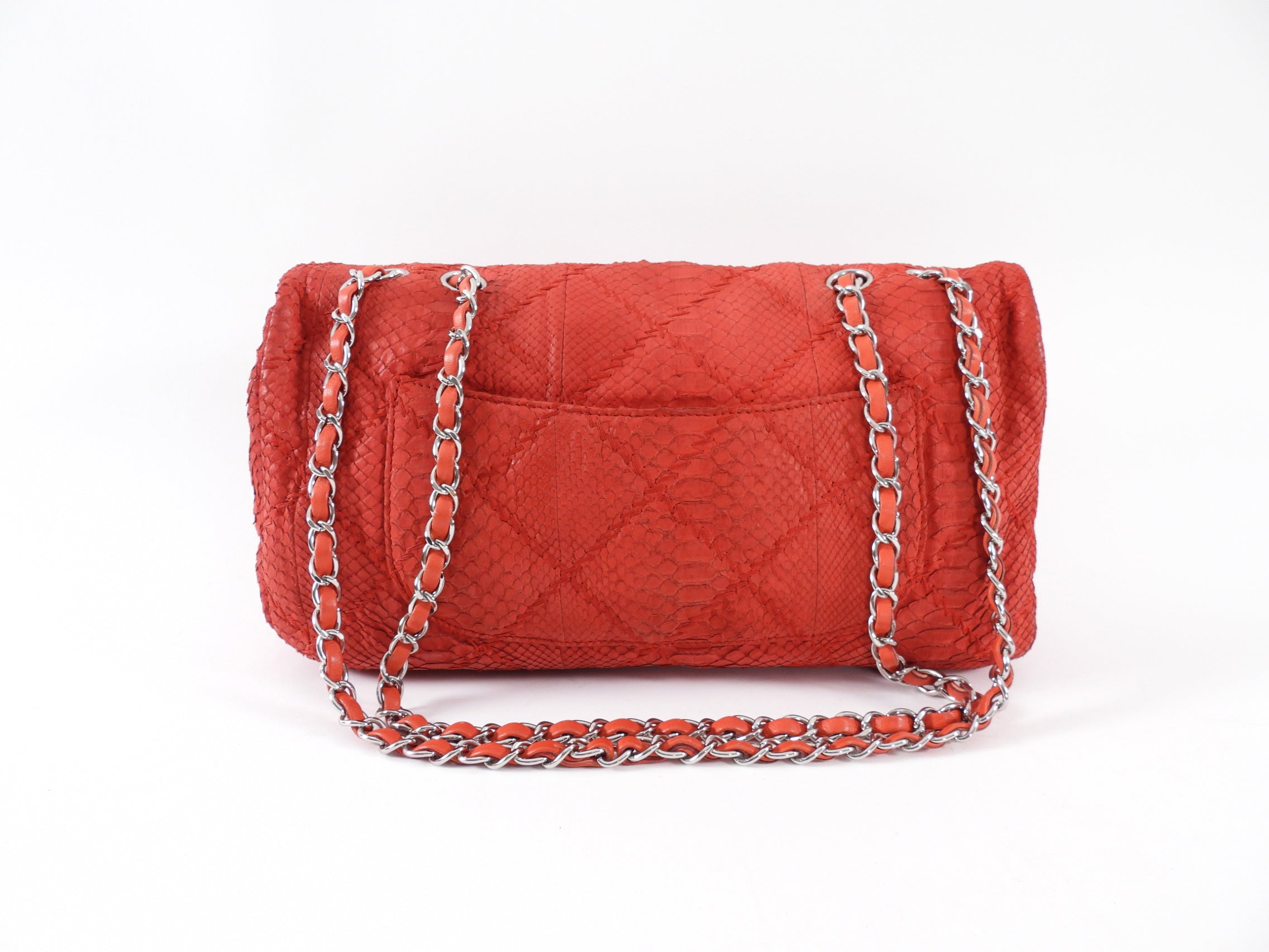 Chanel Red Python East West Ultimate Stitch Flap Bag