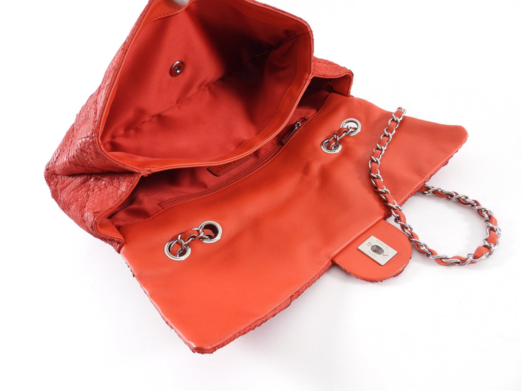 Chanel Red Python East West Ultimate Stitch Flap Bag