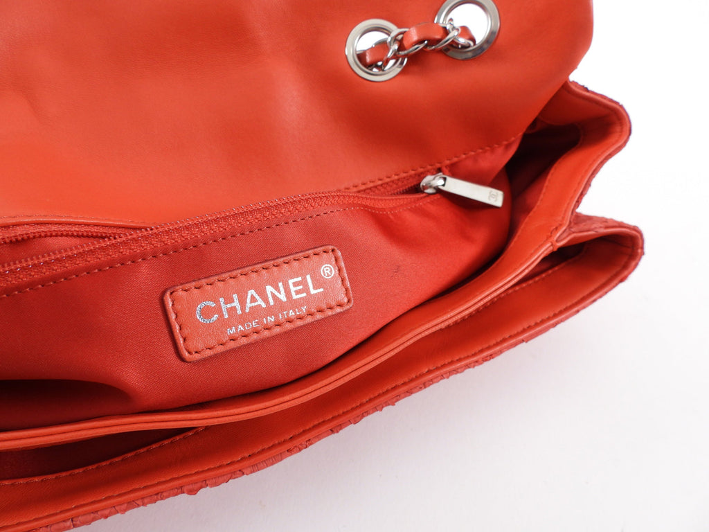 Chanel Red Python East West Ultimate Stitch Flap Bag