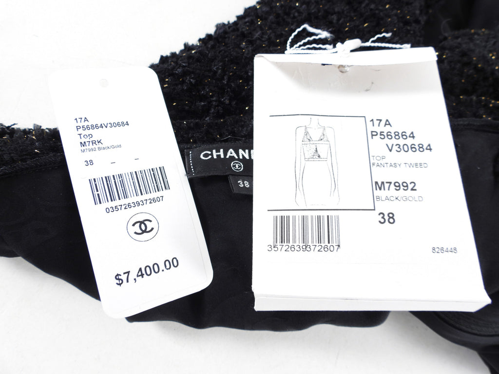 Chanel 17A Paris Eiffel Tower Tweed Crystal Top - FR38