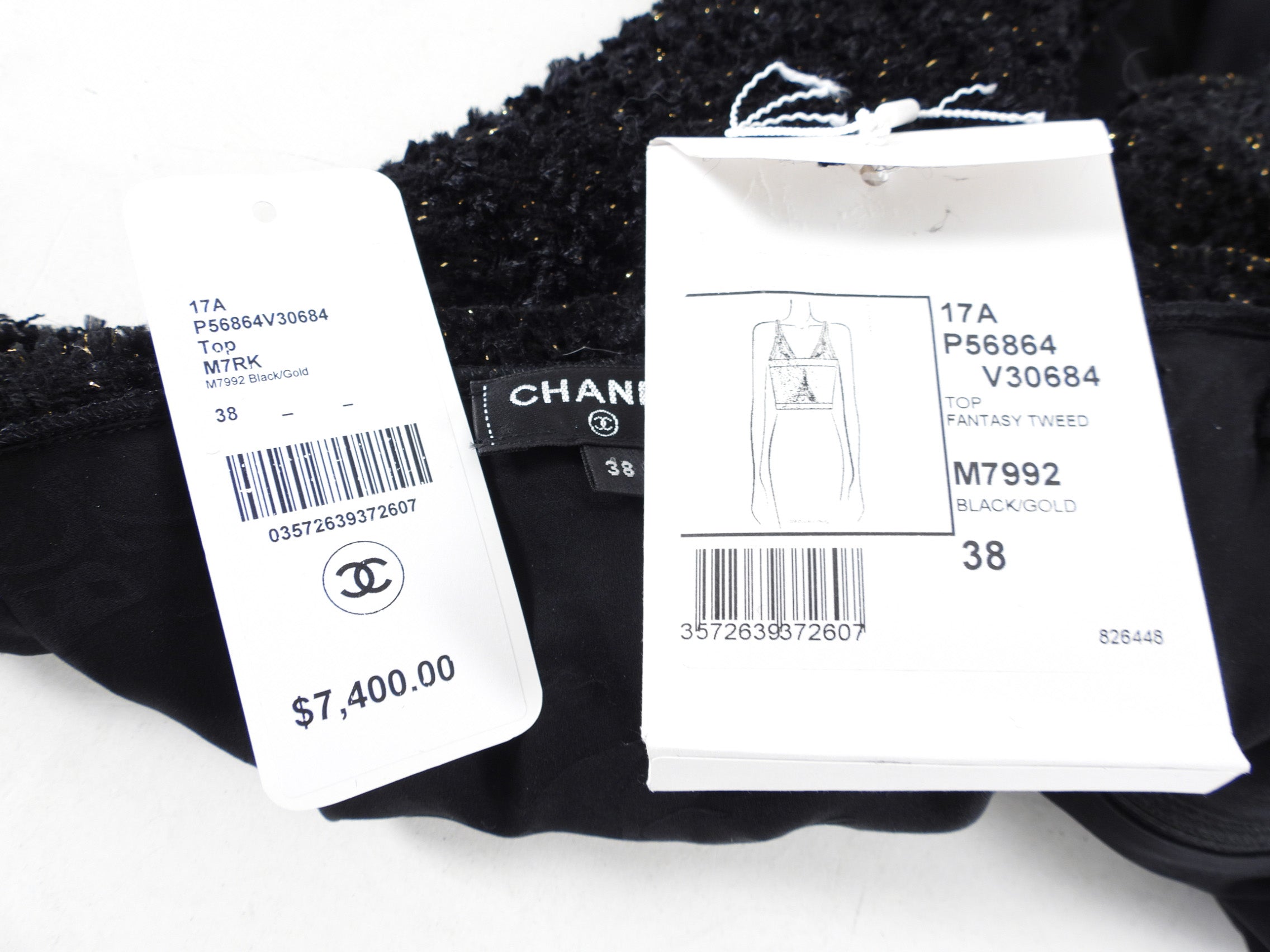 Chanel 17A Paris Eiffel Tower Tweed Crystal Top - FR38