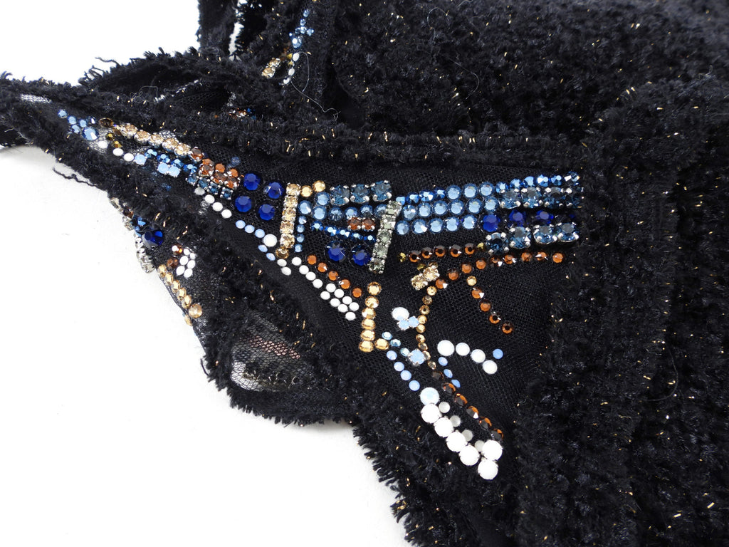 Chanel 17A Paris Eiffel Tower Tweed Crystal Top - FR38