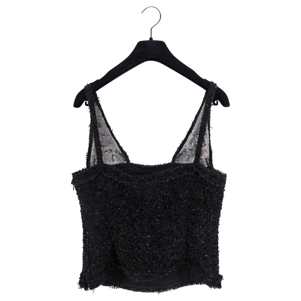 Chanel 17A Paris Eiffel Tower Tweed Crystal Top - FR38