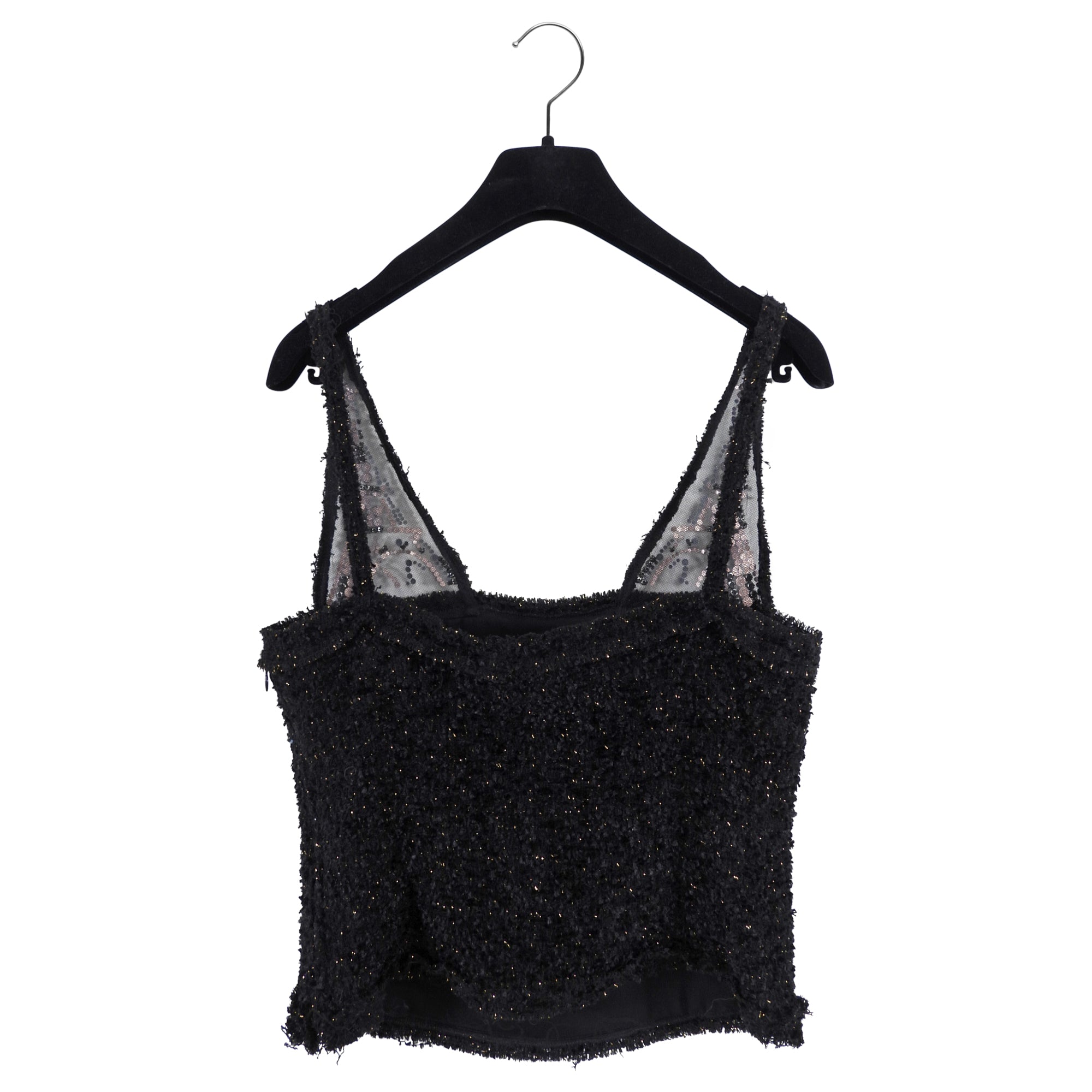Chanel 17A Paris Eiffel Tower Tweed Crystal Top - FR38