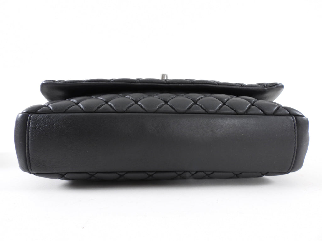Chanel Black Leather New Bubble Quilt Flap Bag - RHW