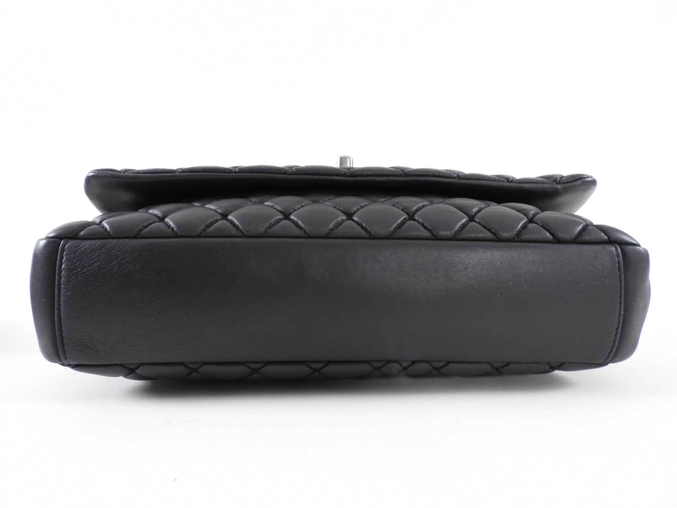 Chanel Black Leather New Bubble Quilt Flap Bag - RHW