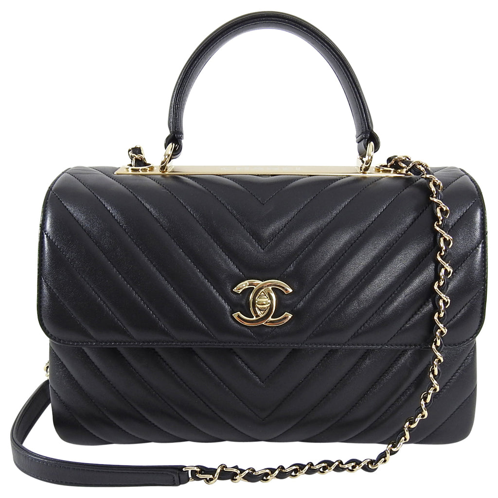 Chanel Trendy CC Chevron Medium Flap Bag with Top Handle
