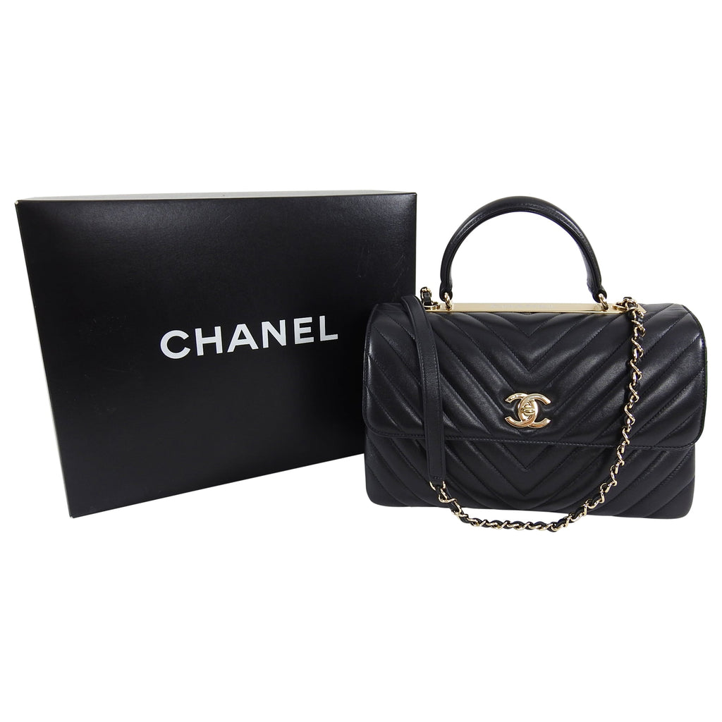 Chanel Trendy CC Chevron Medium Flap Bag with Top Handle