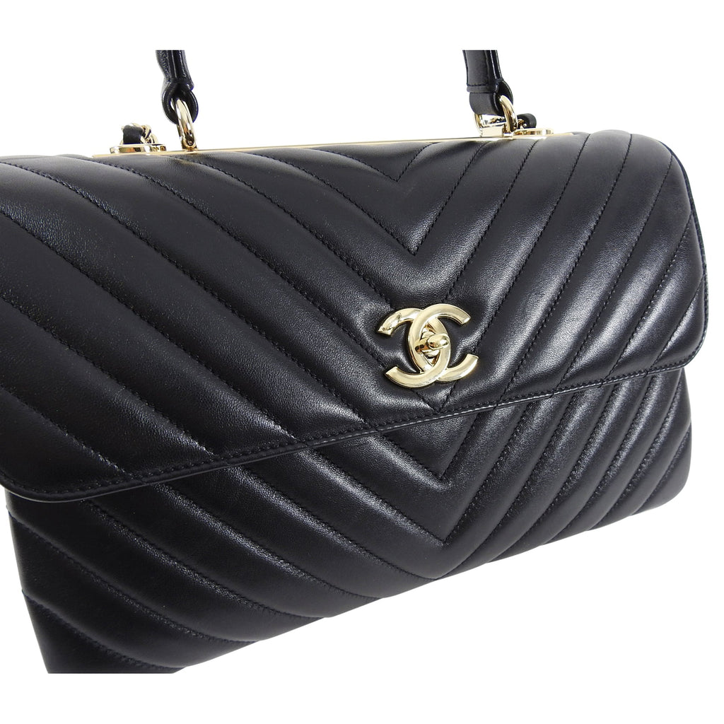 Chanel Trendy CC Chevron Medium Flap Bag with Top Handle