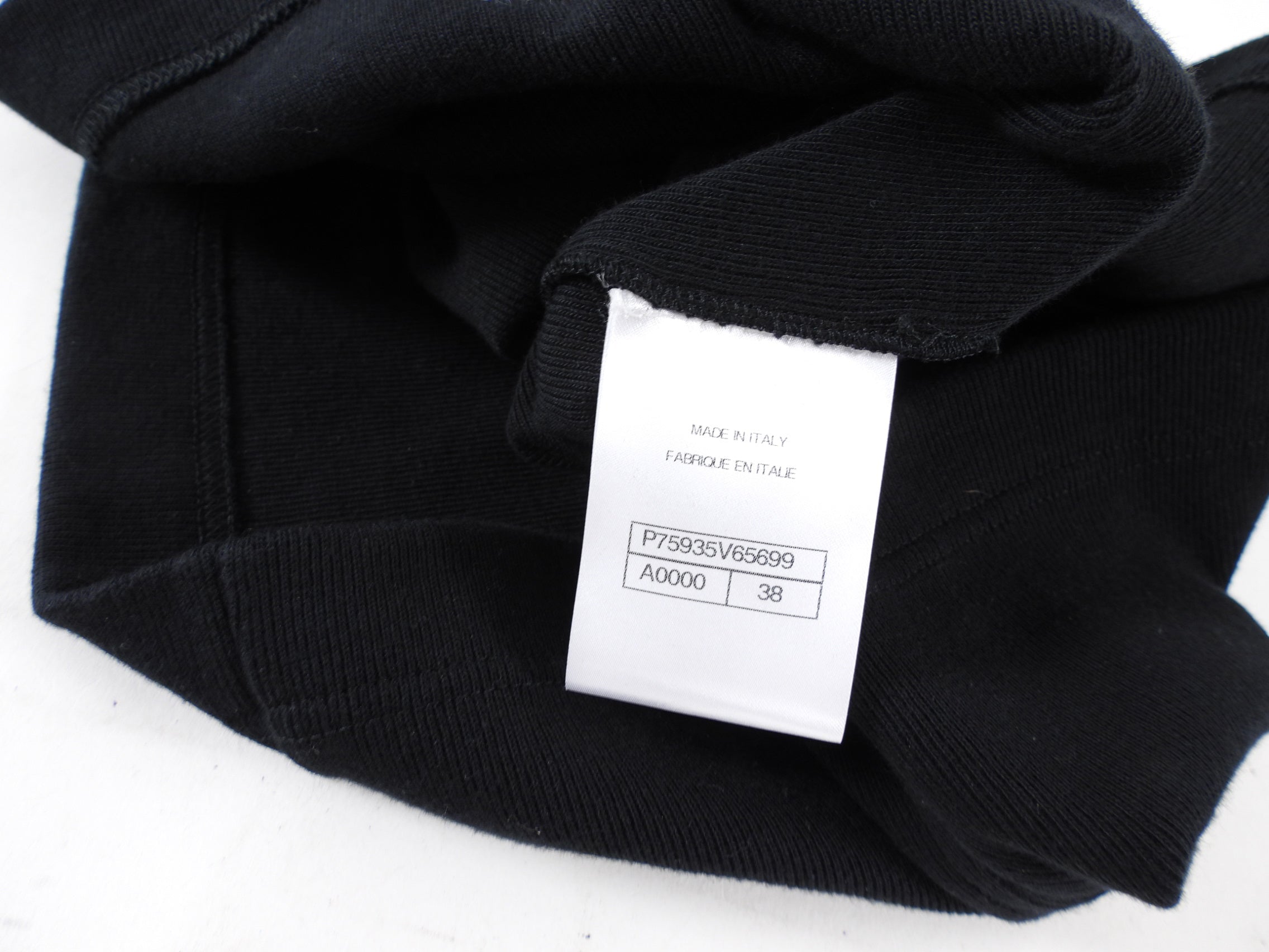 Chanel Black Cotton Camelia Logo Crystal Embellished T Shirt - 38 (S/M)