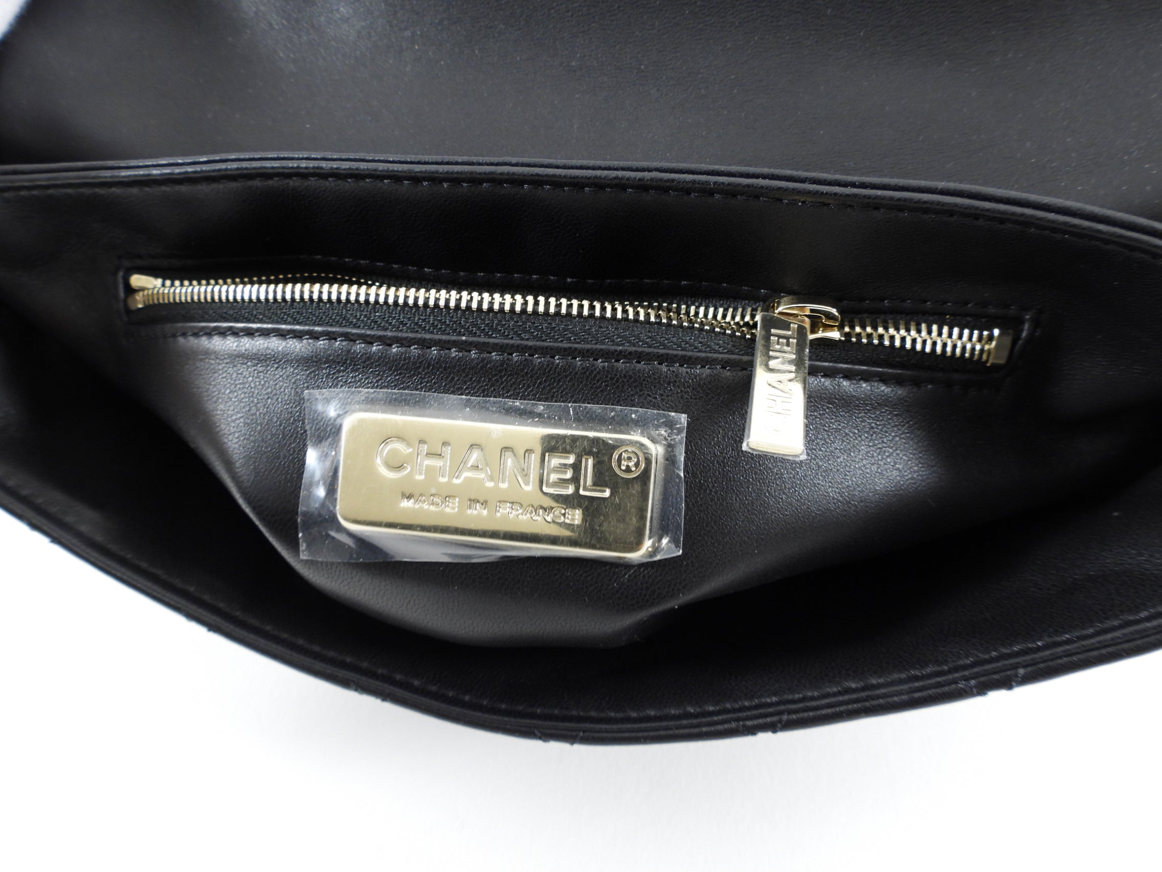 Chanel 17A Black Oryalg Top Handle Flap Bag with Chain Strap