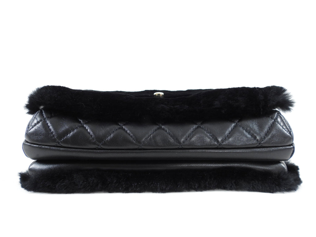 Chanel 17A Black Oryalg Top Handle Flap Bag with Chain Strap
