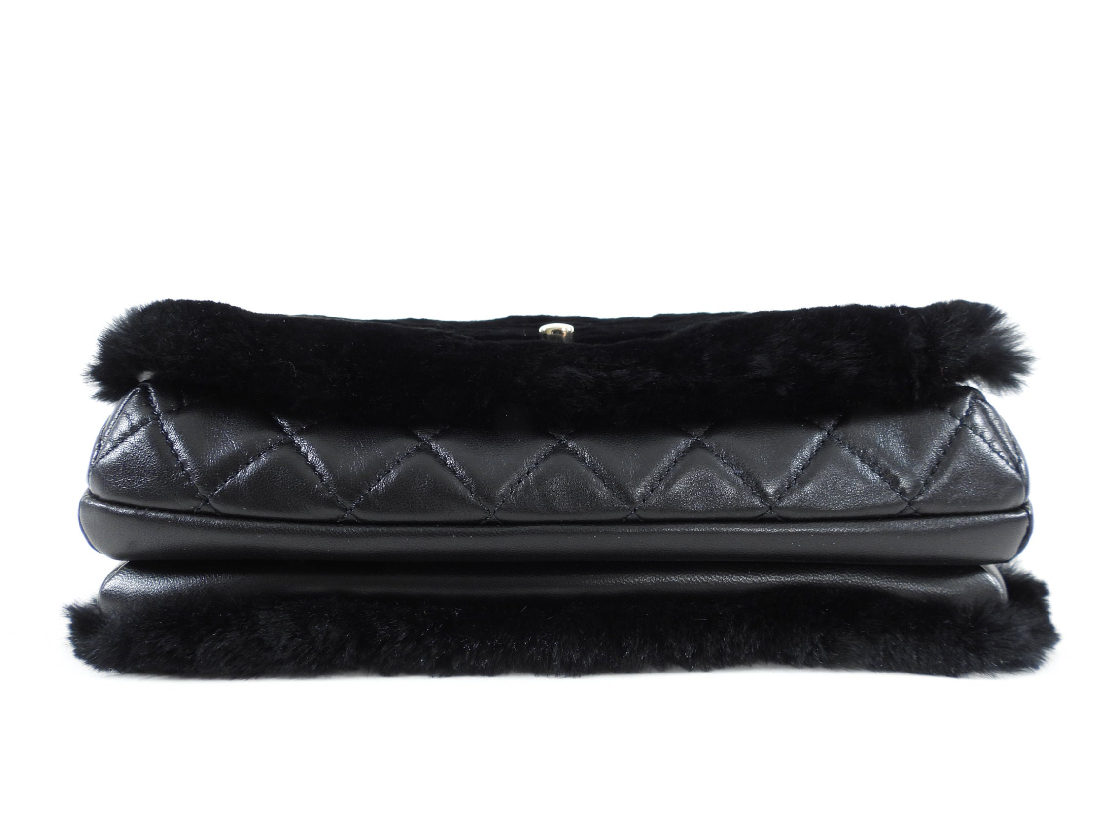 Chanel 17A Black Oryalg Top Handle Flap Bag with Chain Strap
