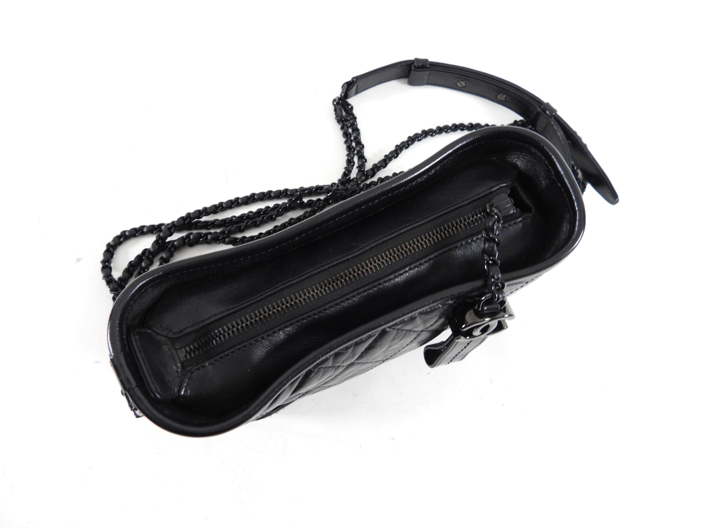 Chanel Gabrielle So Black Small Crossbody Chain Bag