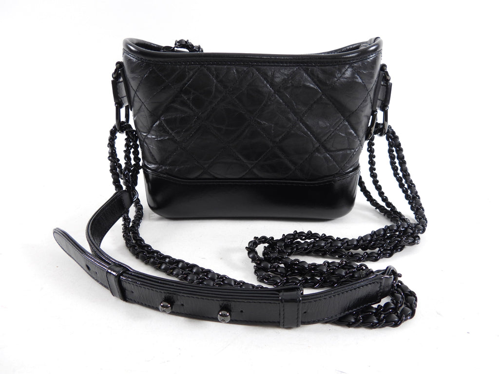 Chanel Gabrielle So Black Small Crossbody Chain Bag