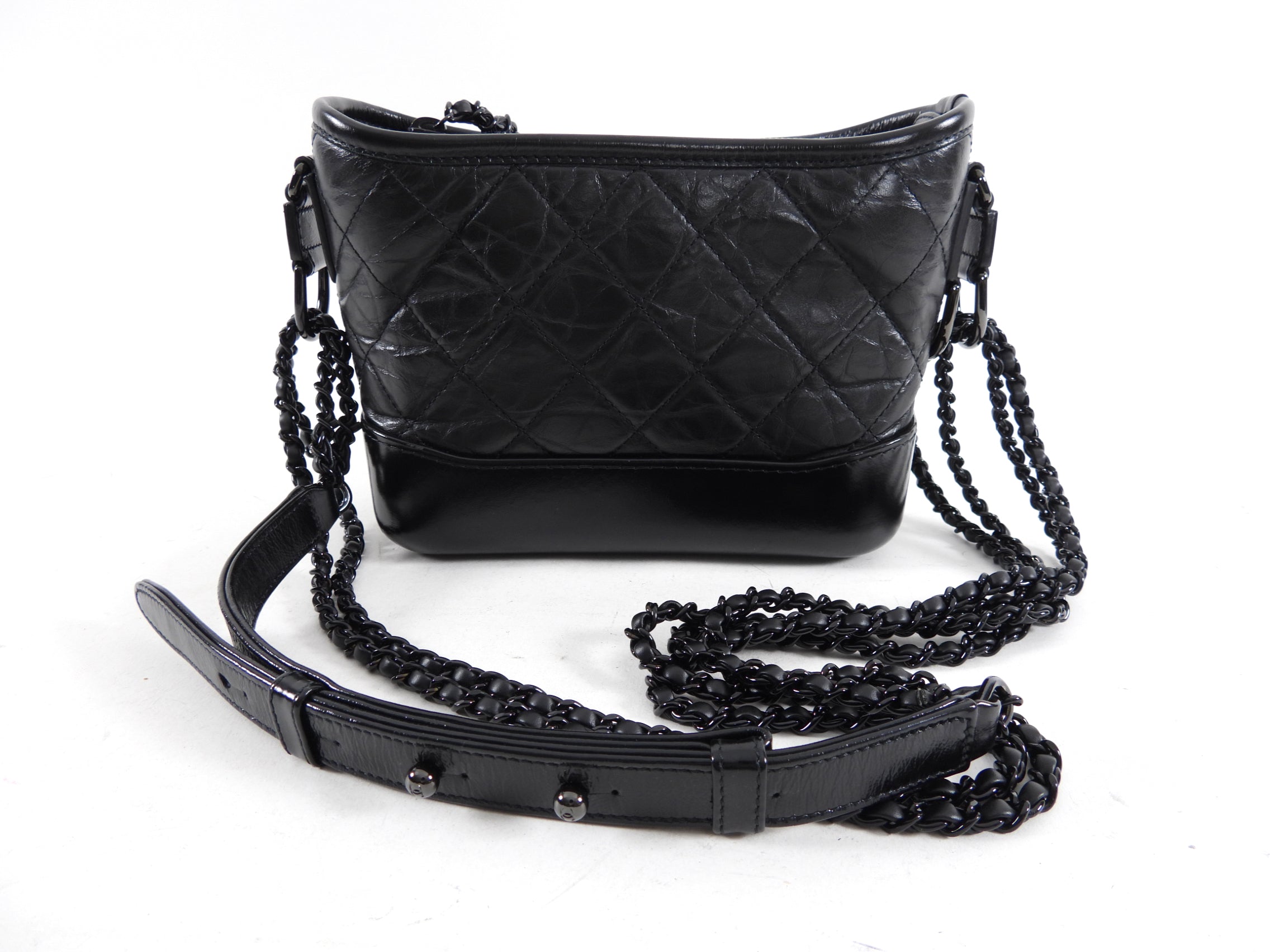 Chanel Gabrielle So Black Small Crossbody Chain Bag
