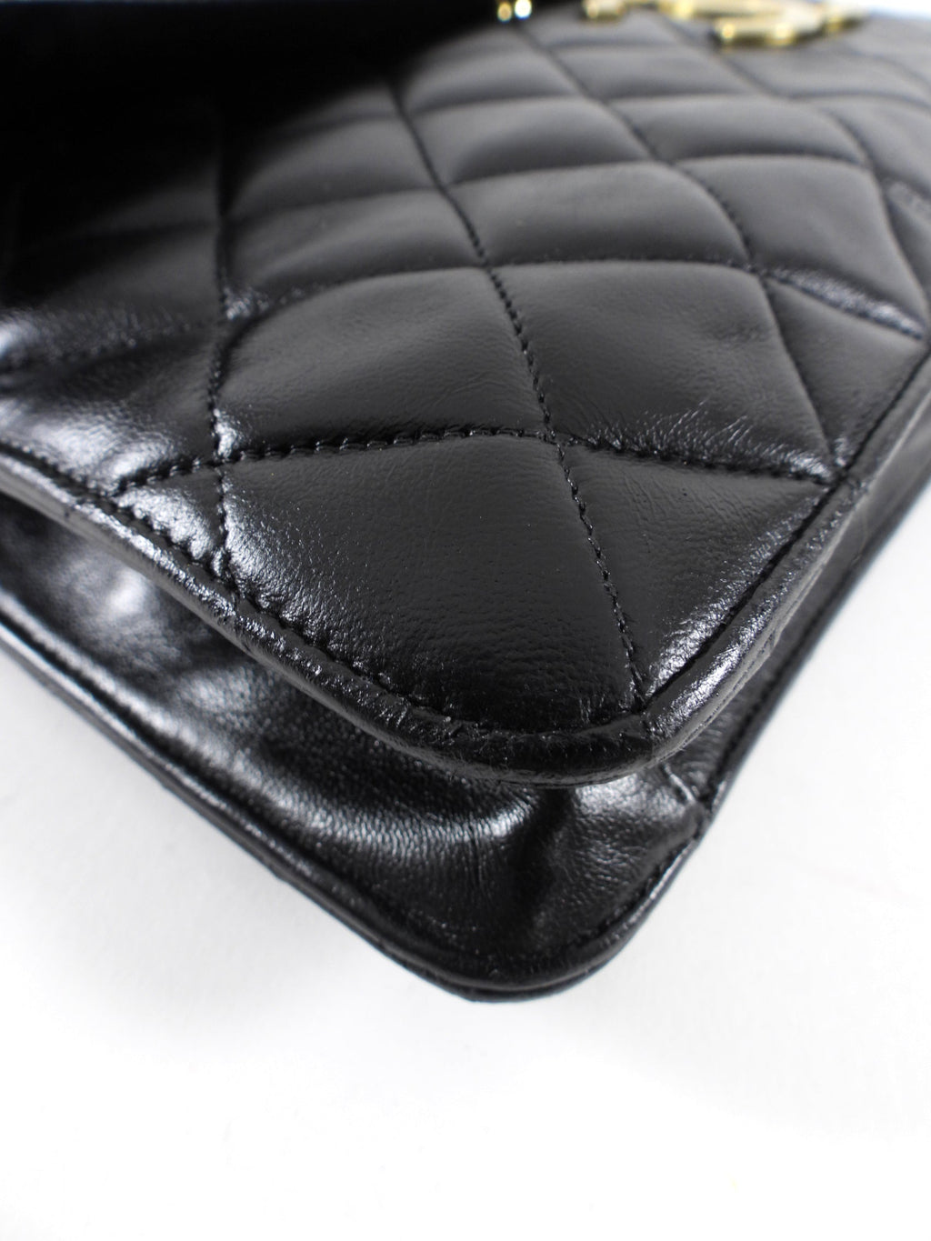 Chanel Vintage 1989 XXL CC Logo Quilted Chain Flap Clutch Bag