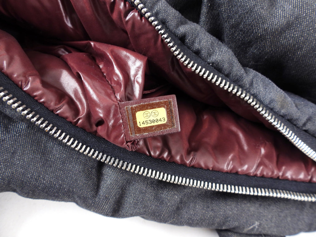 Chanel Grey Denim Quilted Soft Cocoon Tote Bag