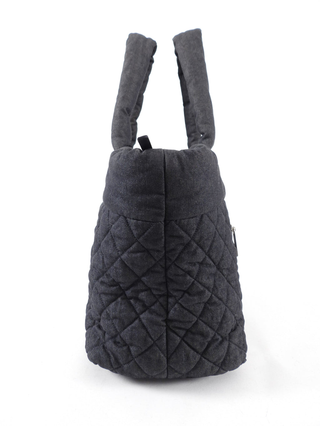 Chanel Grey Denim Quilted Soft Cocoon Tote Bag