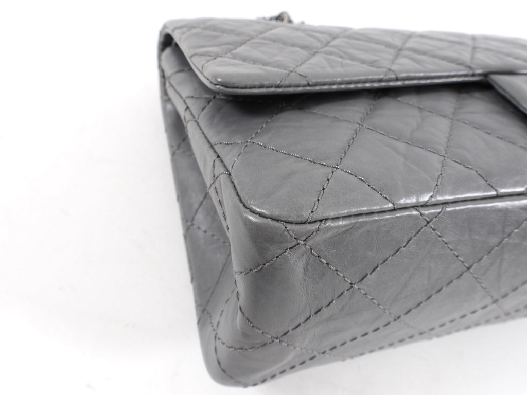 Chanel Grey Aged Calfskin Medium 226 Double Flap Bag