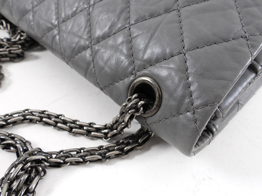 Chanel Grey Aged Calfskin Medium 226 Double Flap Bag
