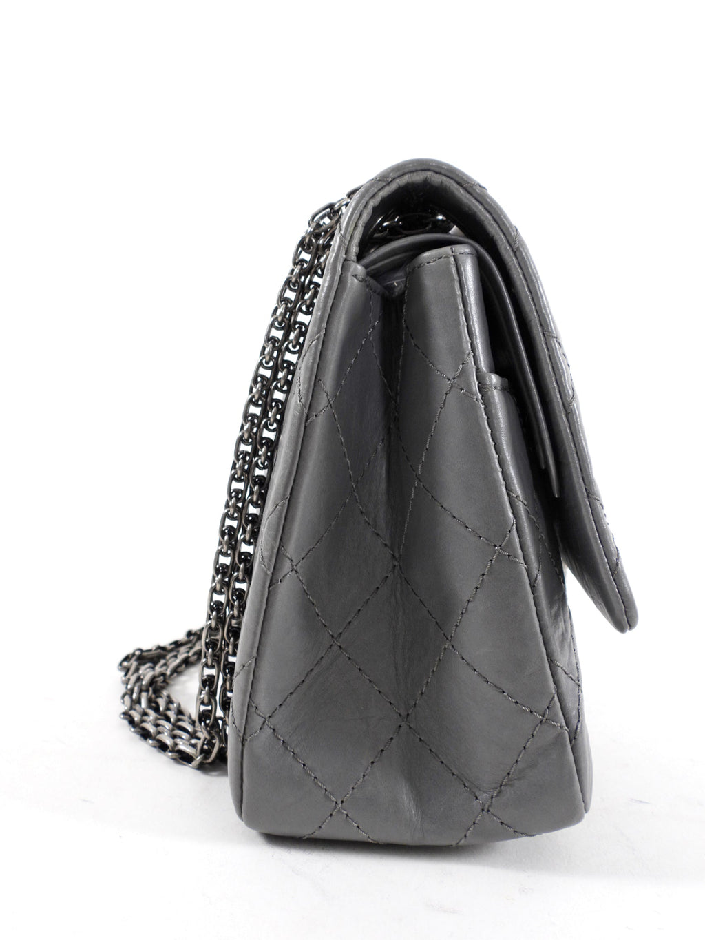 Chanel Grey Aged Calfskin Medium 226 Double Flap Bag