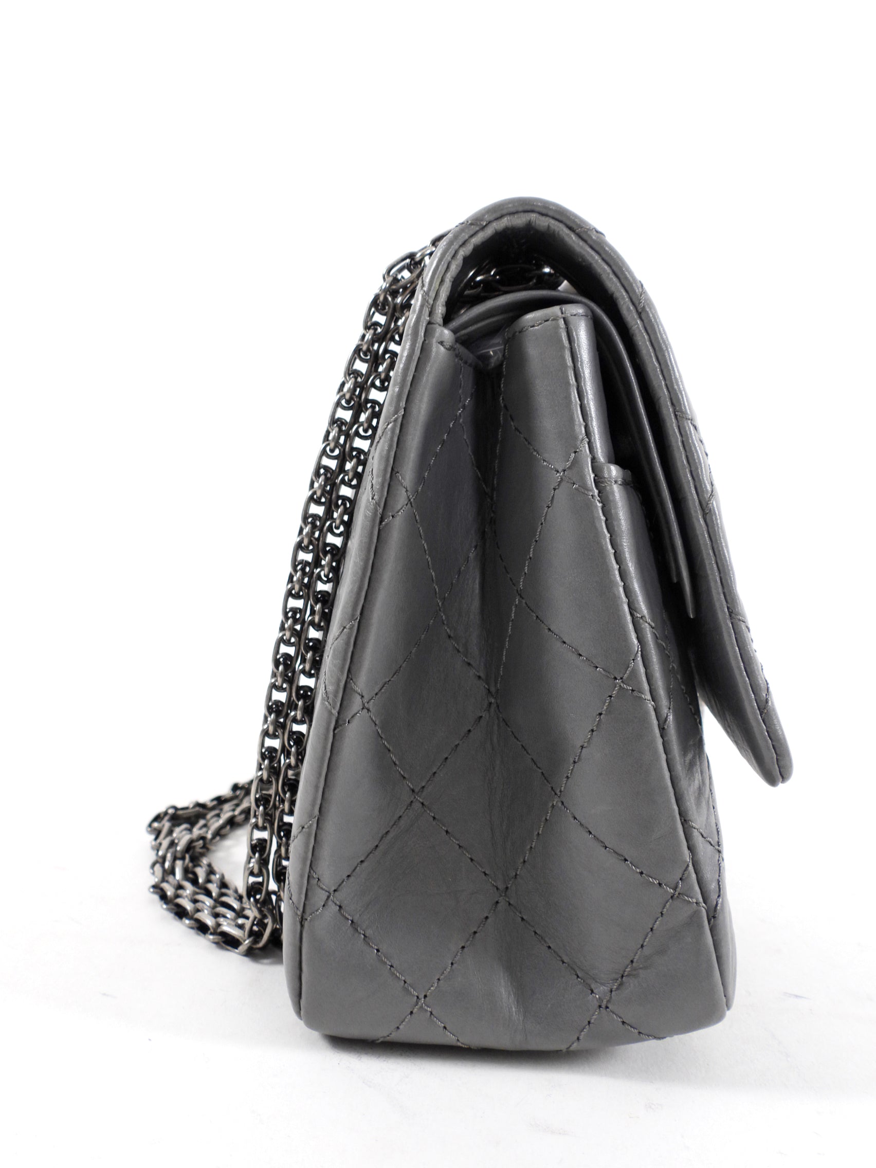 Chanel Grey Aged Calfskin Medium 226 Double Flap Bag