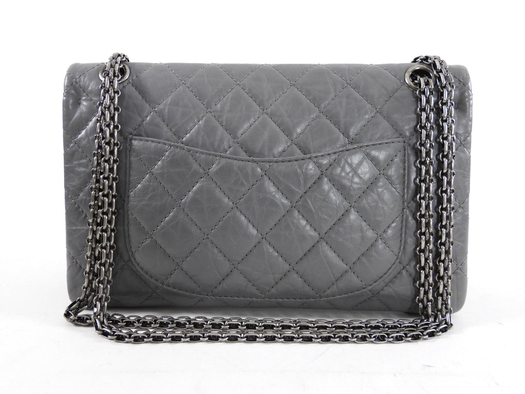 Chanel Grey Aged Calfskin Medium 226 Double Flap Bag