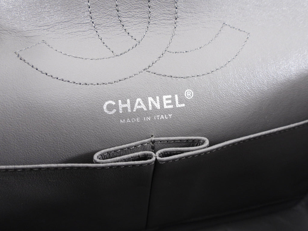 Chanel Grey Aged Calfskin Medium 226 Double Flap Bag