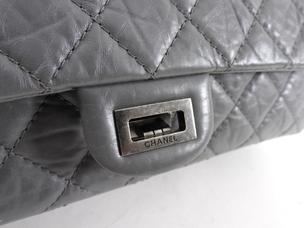 Chanel Grey Aged Calfskin Medium 226 Double Flap Bag