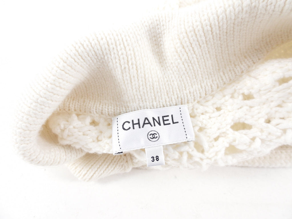 Chanel 22C Ivory Chunky Knit Cashmere igan - FR38