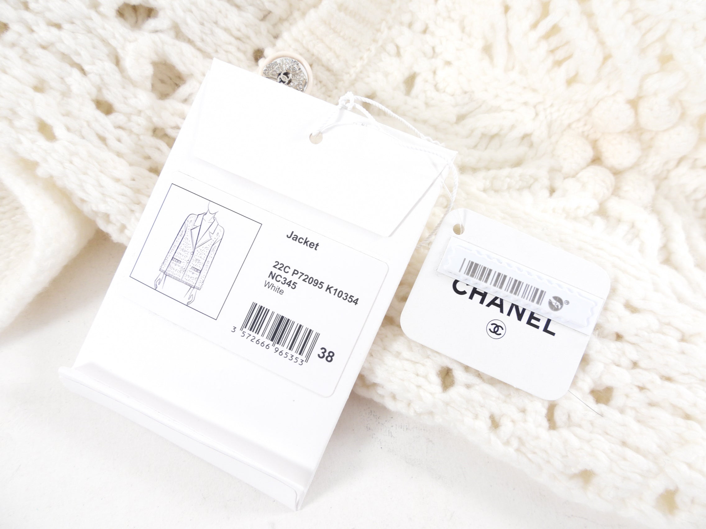 Chanel 22C Ivory Chunky Knit Cashmere igan - FR38