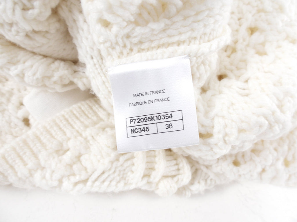 Chanel 22C Ivory Chunky Knit Cashmere igan - FR38