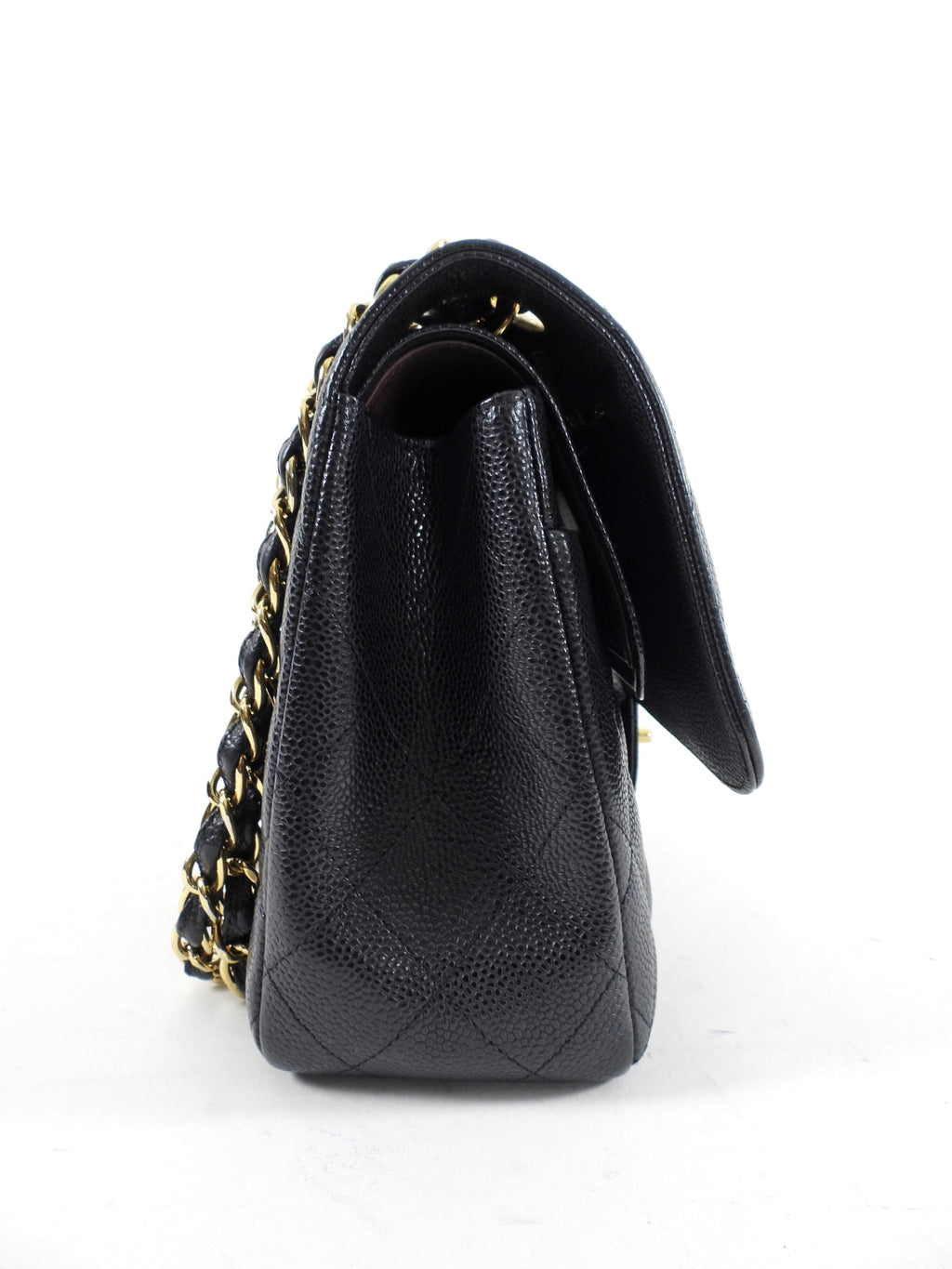 Chanel Black Caviar Jumbo Double Classic Flap Bag