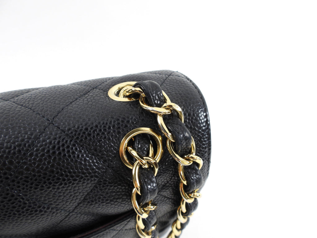 Chanel Black Caviar Jumbo Double Classic Flap Bag